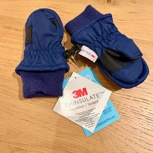 New Baby navy blue thinsulate Mittens 3M Thinsulate windbreaker snow gloves